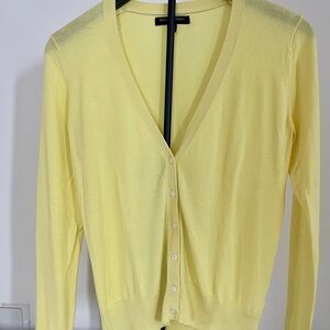 Banana Republic Light Yellow V-Neck Cardigan